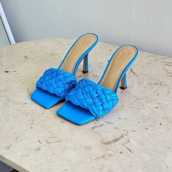 NEW Marc Fisher LTD Draya Slide Sandal Size 5.5 / 6 / 6.5 Bermuda Blue Leather - Picture 8 of 10